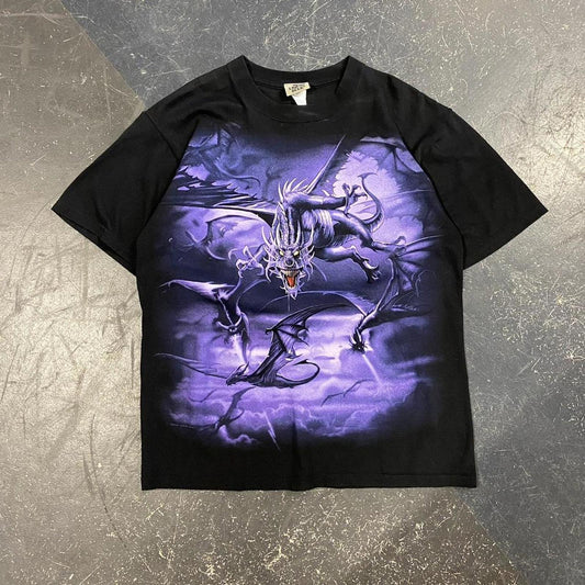 2002 Liquid Blue Dragon AOP Tee - M