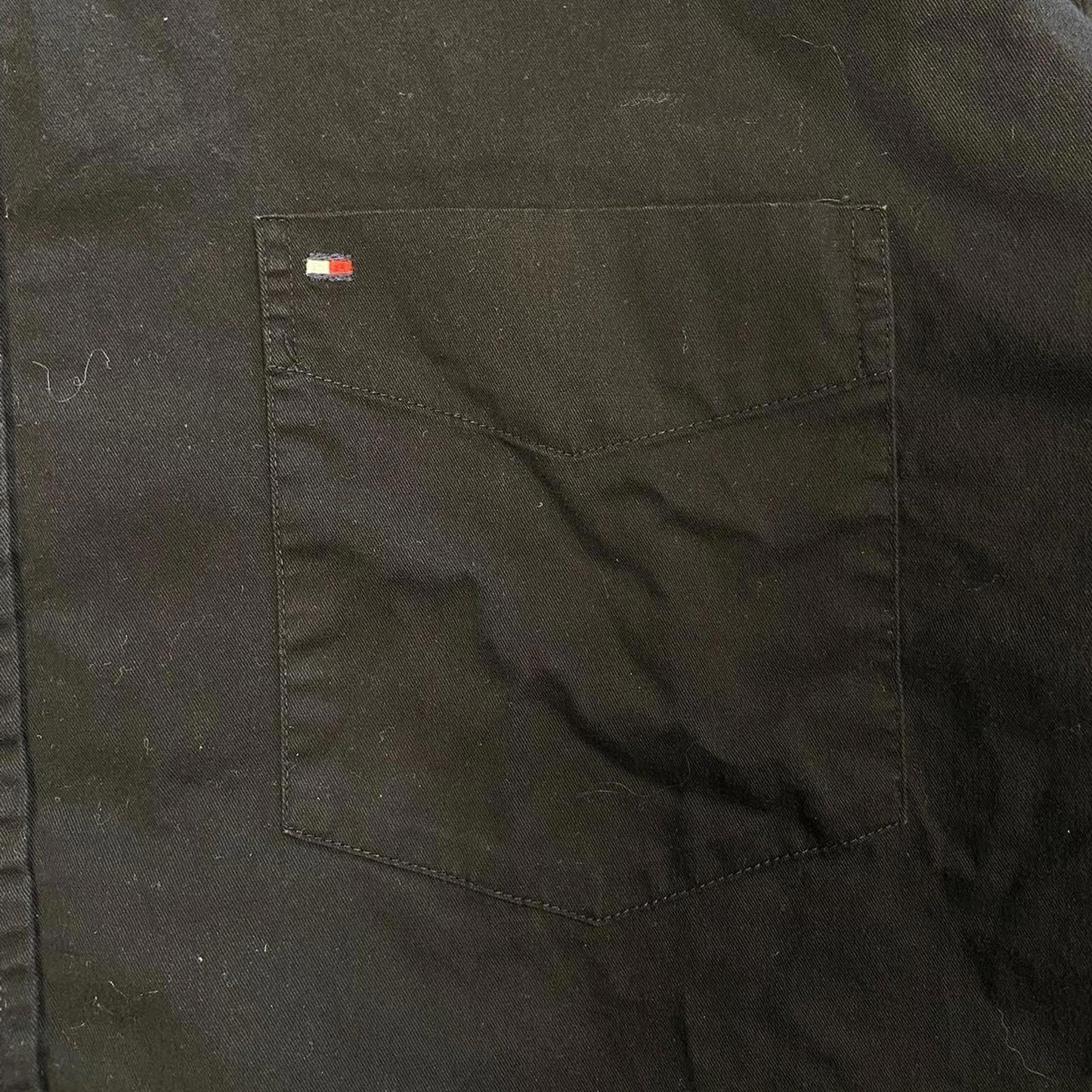 Cropped Boxy Black Tommy Button Up - XL