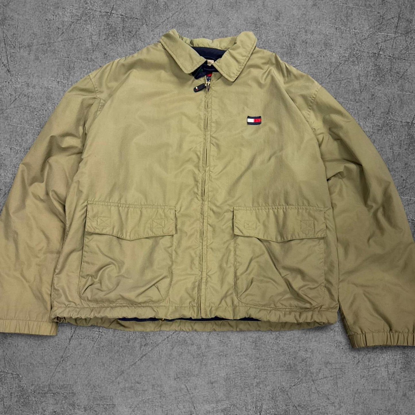 Vintage 90s Fleece Lined Olive Tommy Hilfiger Jacket - XL