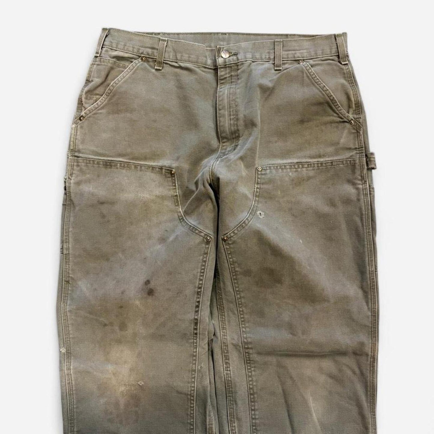 Olive Faded Carhartt Double Knees - 38