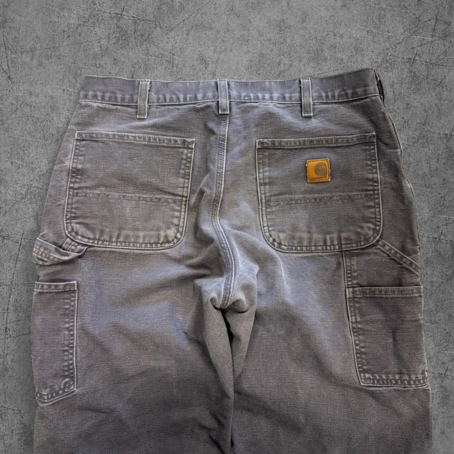 Vintage Grey Faded Carhartt Dungarees - 34