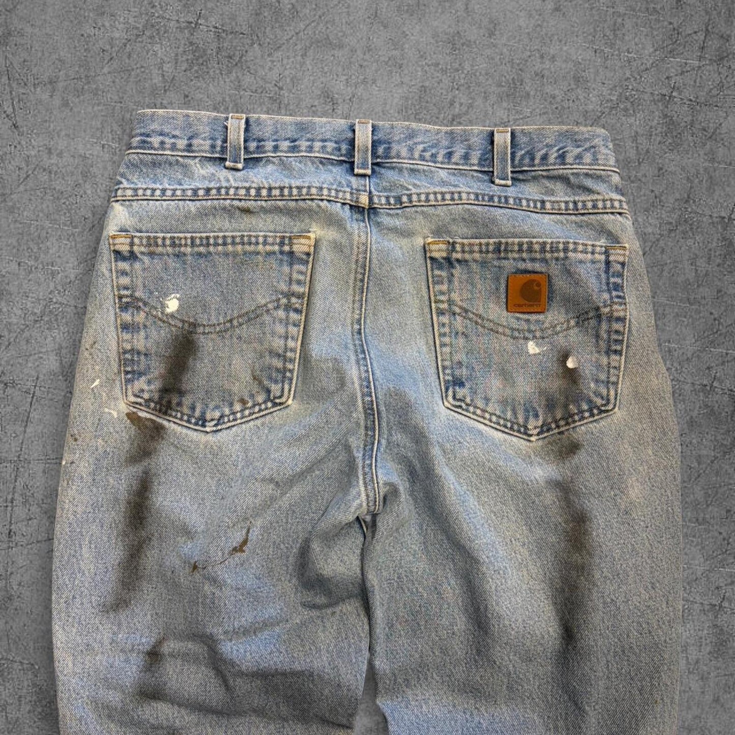 Paint Splatter Faded Carhartt Jeans - 34