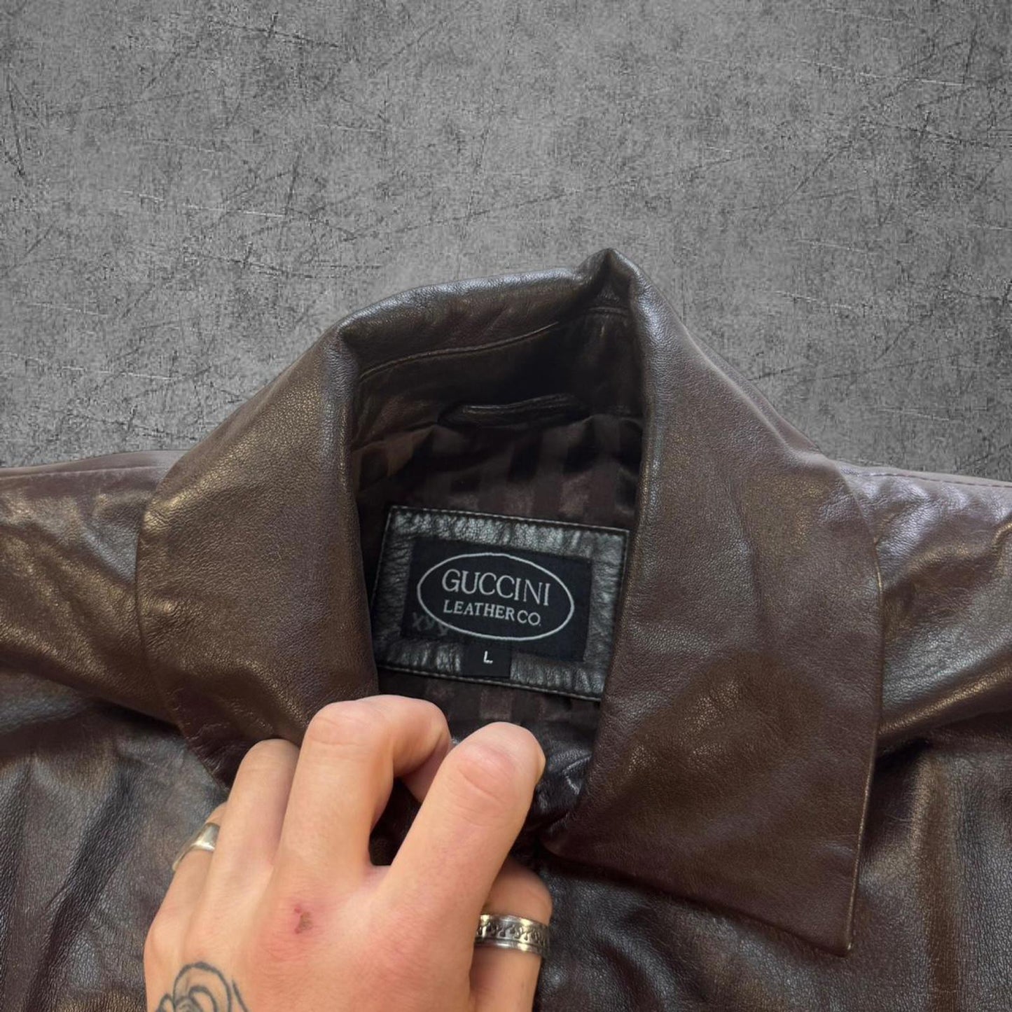 Vintage Women’s Guccini Brown Leather Jacket - L