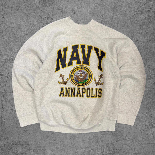 Vintage 90s US Navy Annapolis Crewneck - L