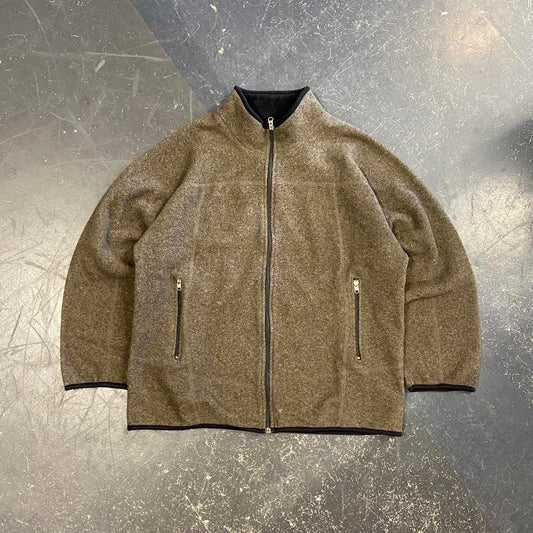 90s Brown Zip Up Fleece - XL