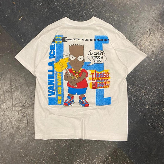 1990 Mc Hammer Vanilla Ice Bart Simpsons Tee - XL