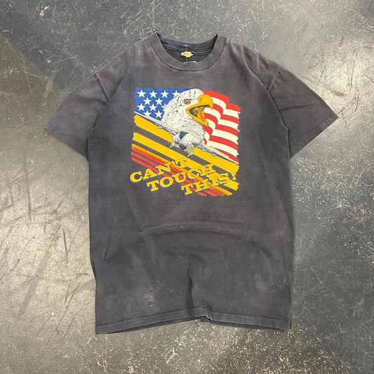 1990 Faded ‘Can’t Touch This’ Desert Storm Fighter Jet Tee - L