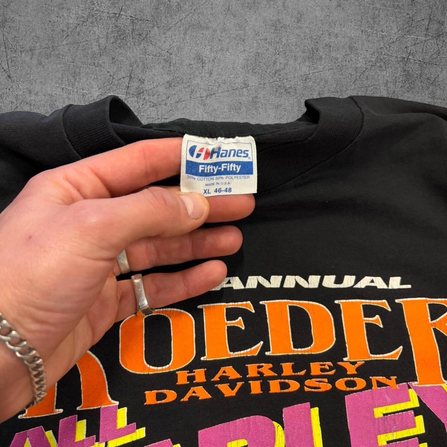 Vintage 1992 Harley Davidson Roeder Raceway Tee - XL