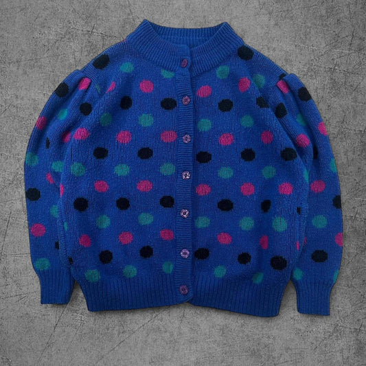 Vintage Women’s Polka Dot Button Up Knit - M