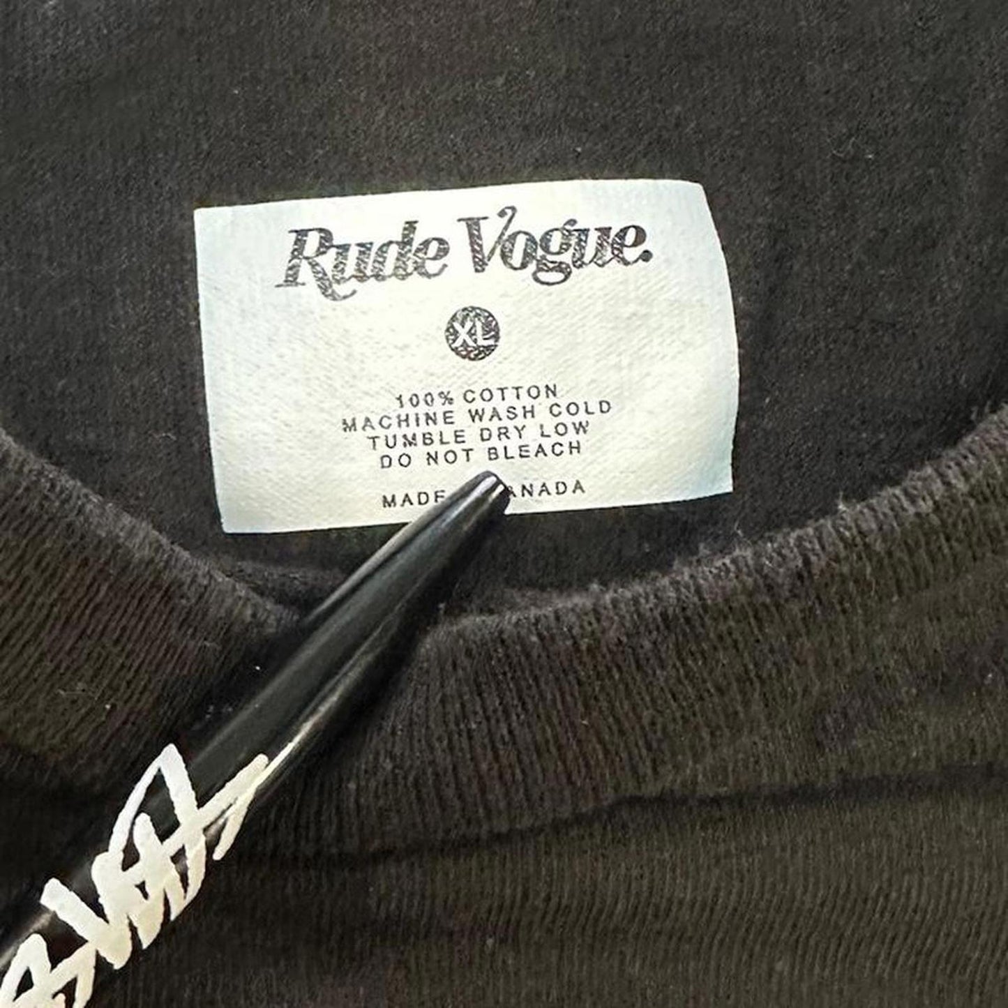 Rude Vogue Black Tee - XL