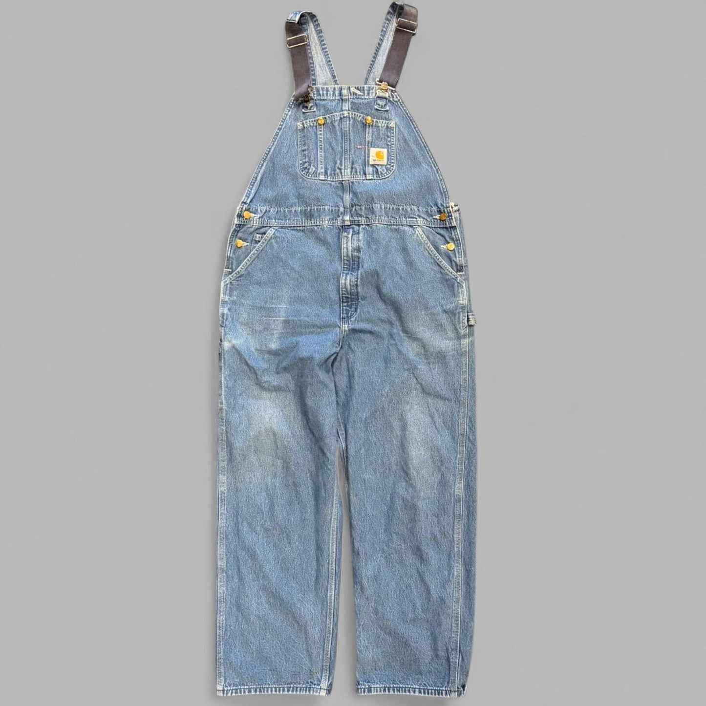 Faded Carhartt Denim Overalls - 42