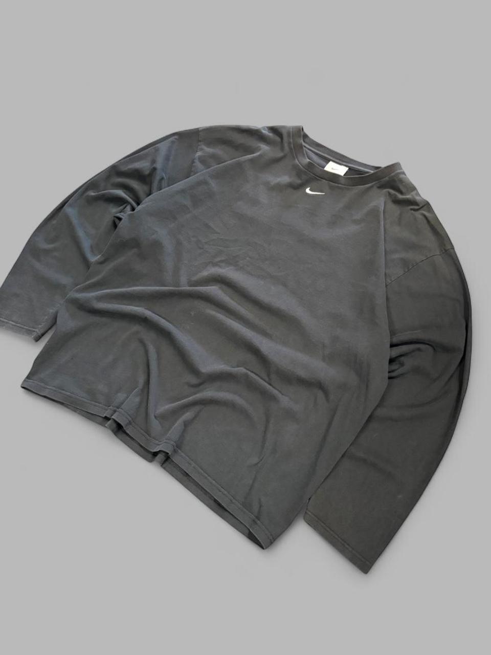 Vintage Nike Black Centre Swoosh Long Sleeve - XL