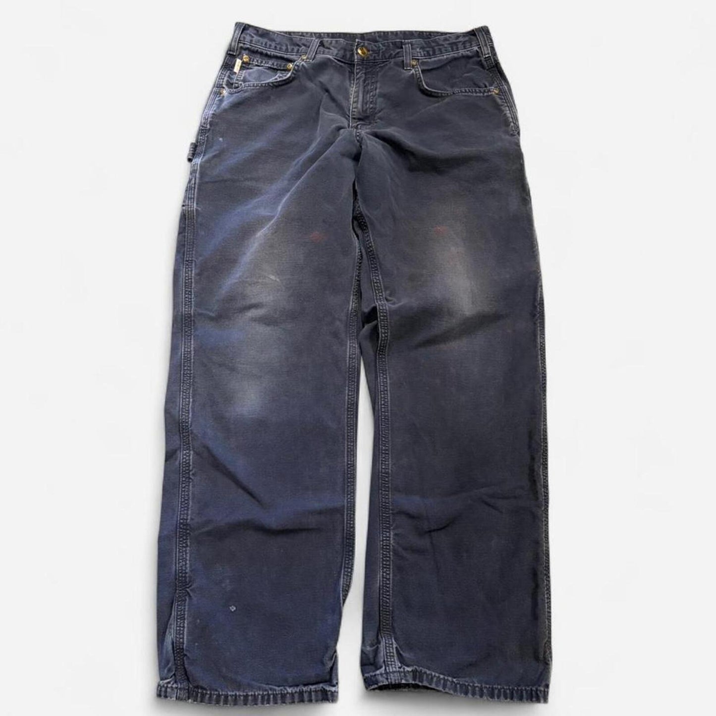 Navy Carhartt Loose Fit Dungarees - 34