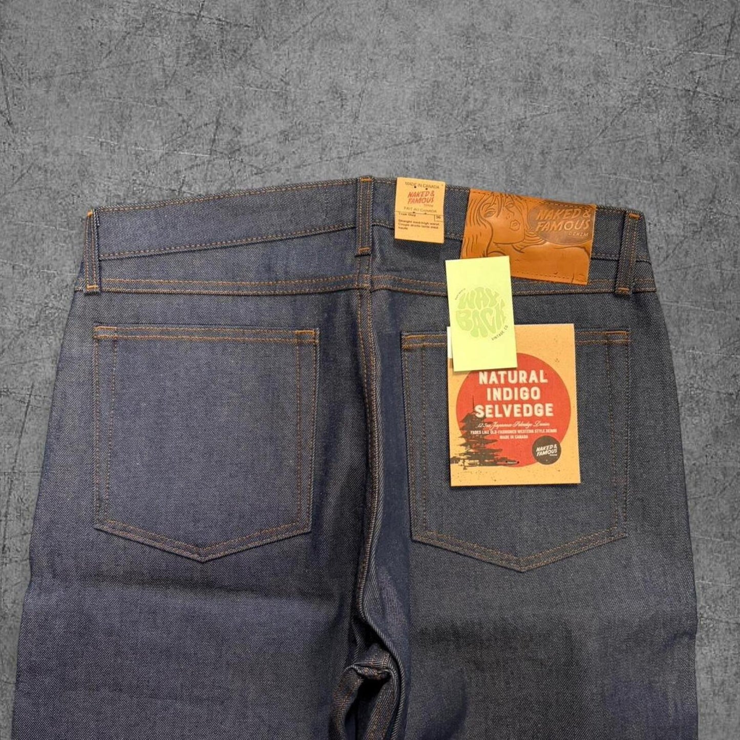 Deadstock Naked & Famous True Guy Indigo Selvedge Denim - 36