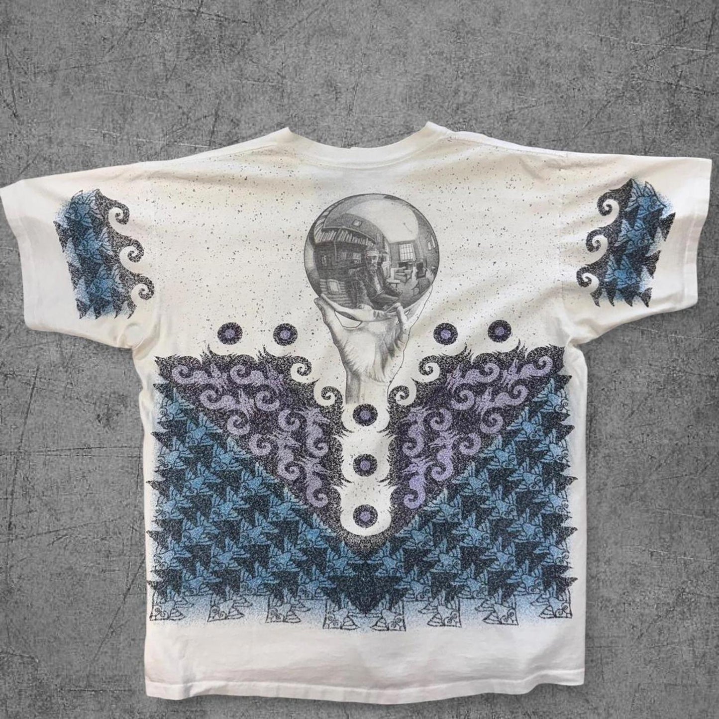 Vintage 1990s MC Escher All Over Print Art Tee - XL