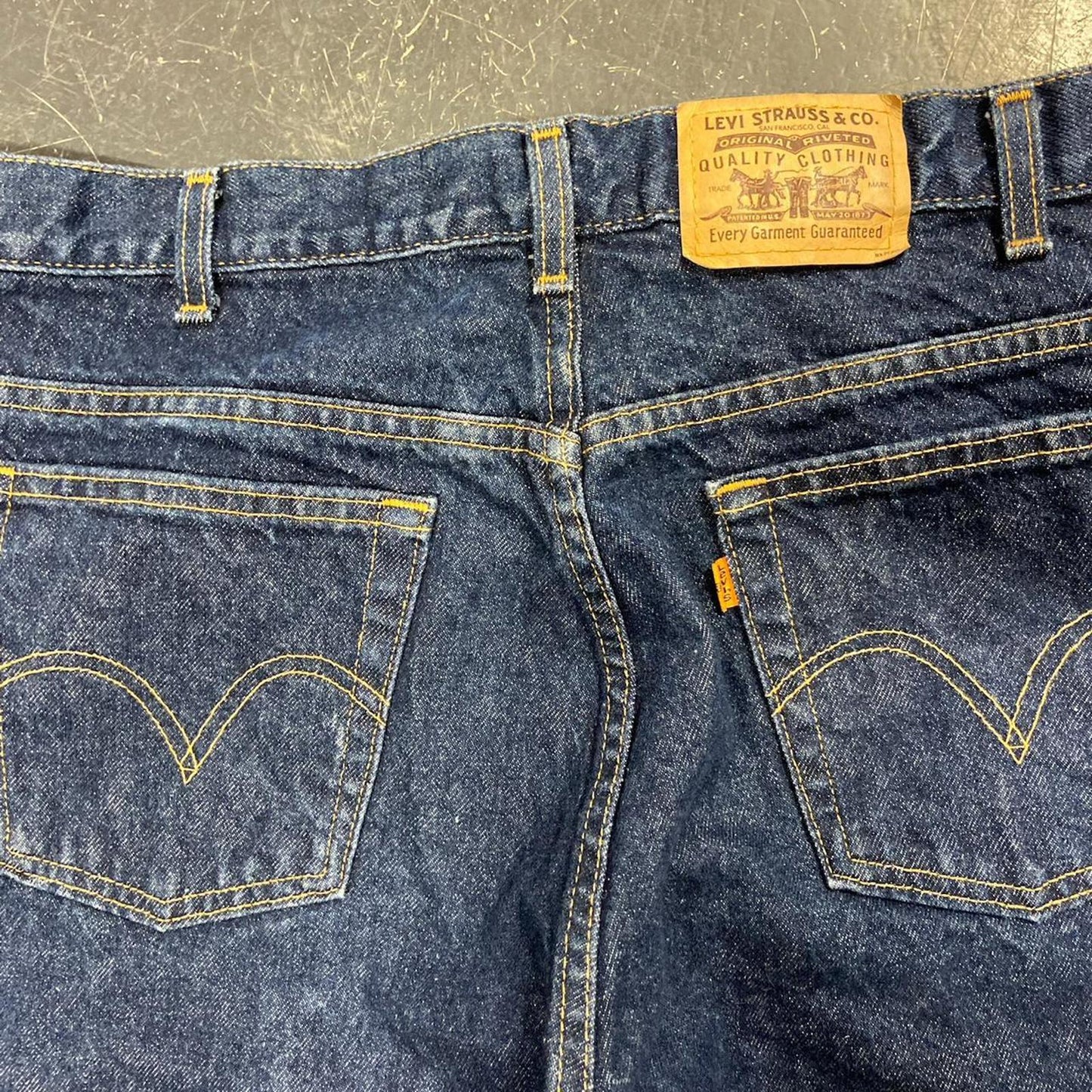 Vintage Levi Dark Wash Orange Tab Jeans - 38