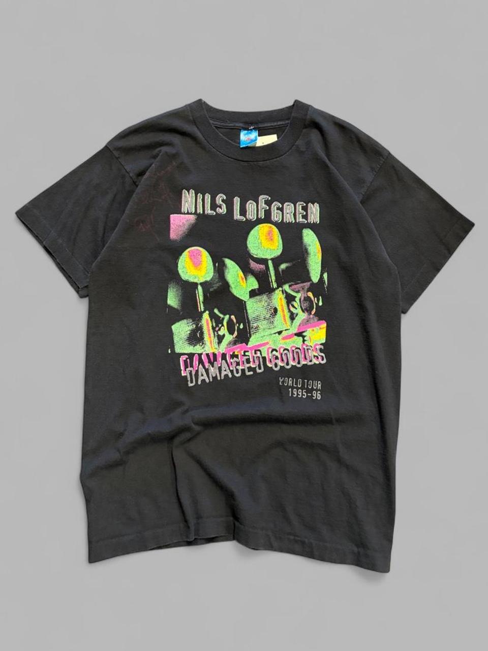 1995/96 Nils Lofgren Damages Goods Signed Tour Tee - L