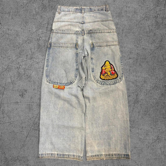 JNCO Lucky Buddha 28” Wide Leg Jeans - 30