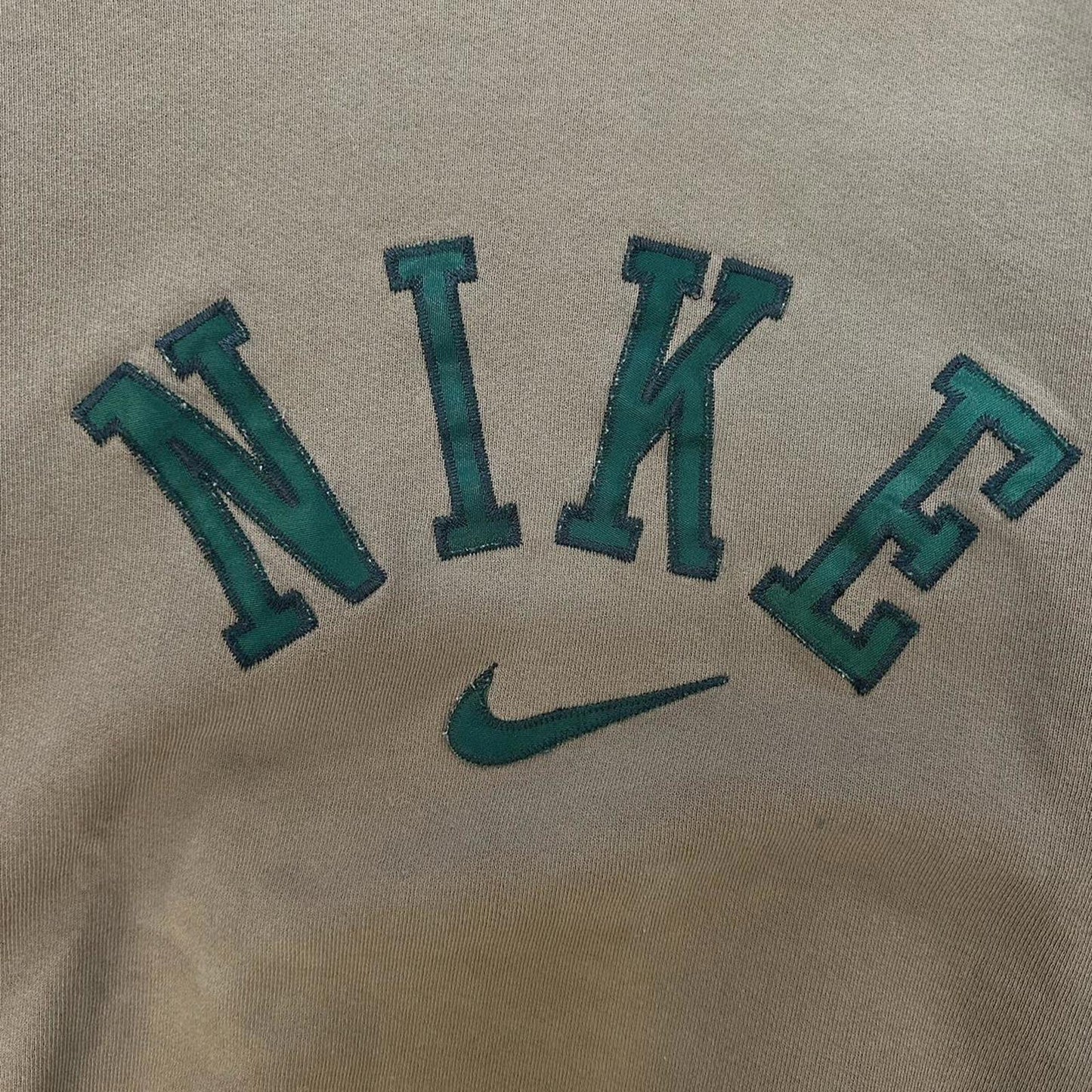 Vintage 90s Nike Centre Swoosh Brown Spellout Crewneck - XL