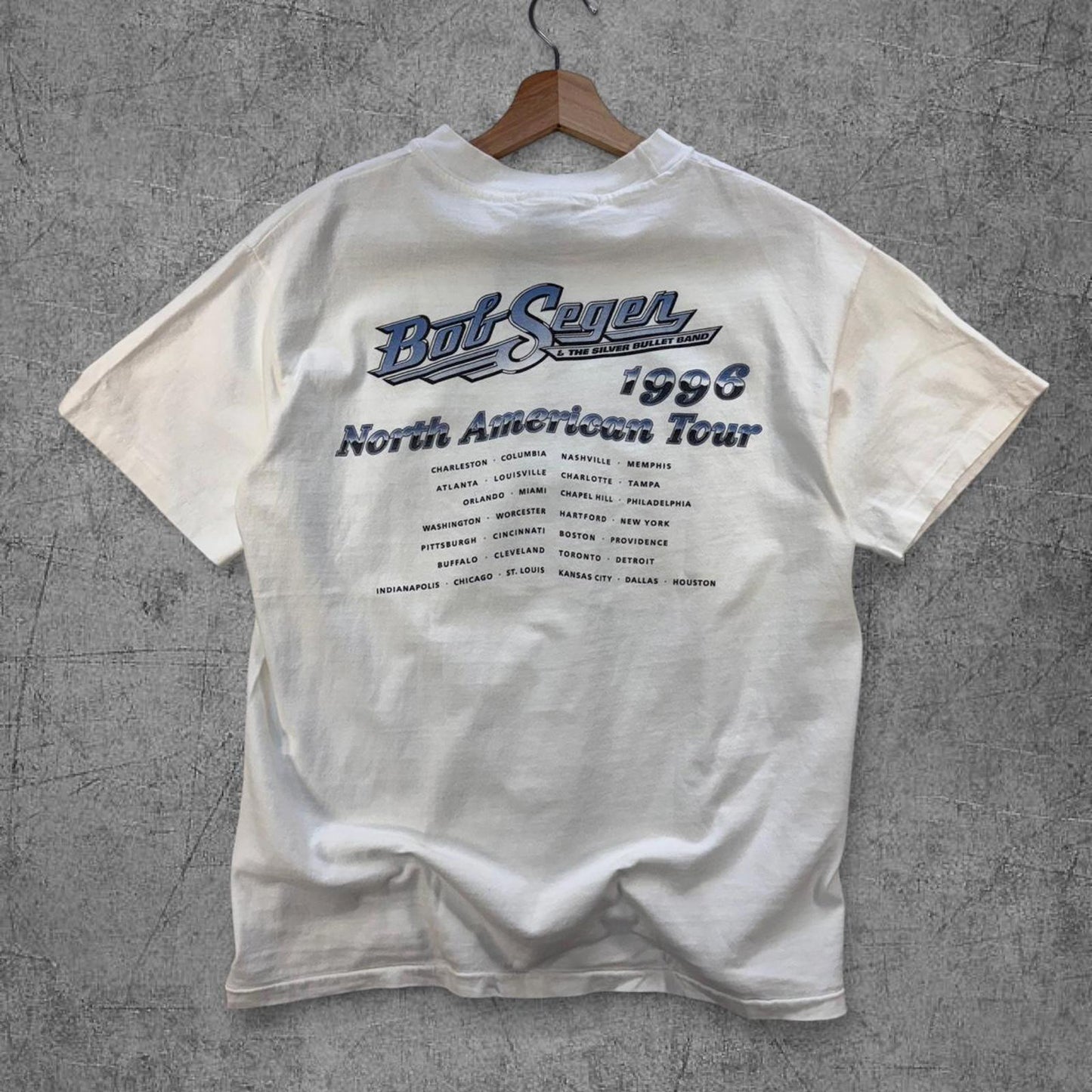 1996 White Bob Seger & The Silver Bullet Band Tour Tee - L