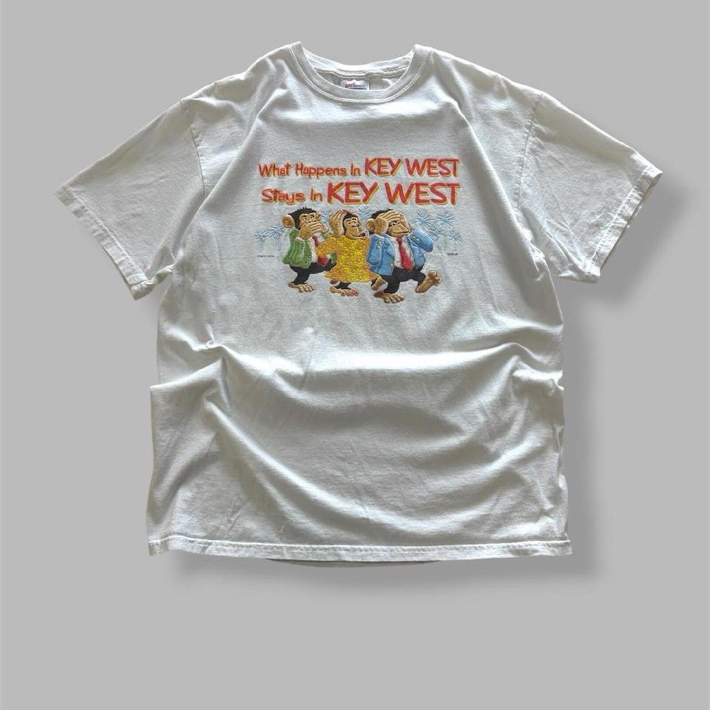 90s Key West Monkey Tee - L