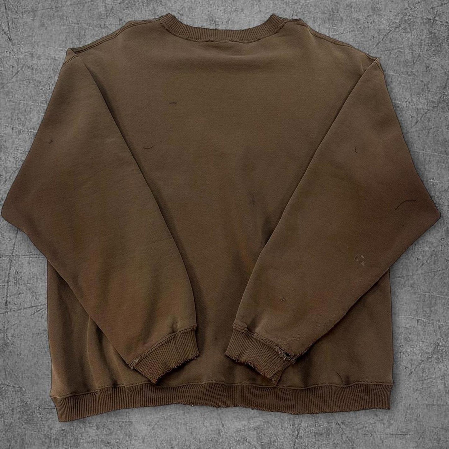 Vintage 90s Nike Centre Swoosh Brown Spellout Crewneck - XL