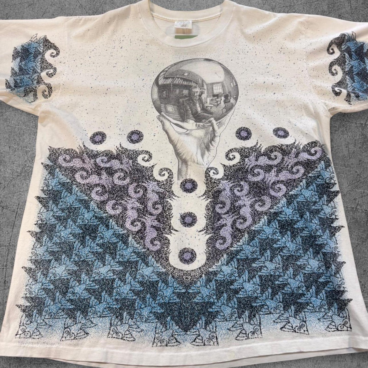 Vintage 1990s MC Escher All Over Print Art Tee - XL