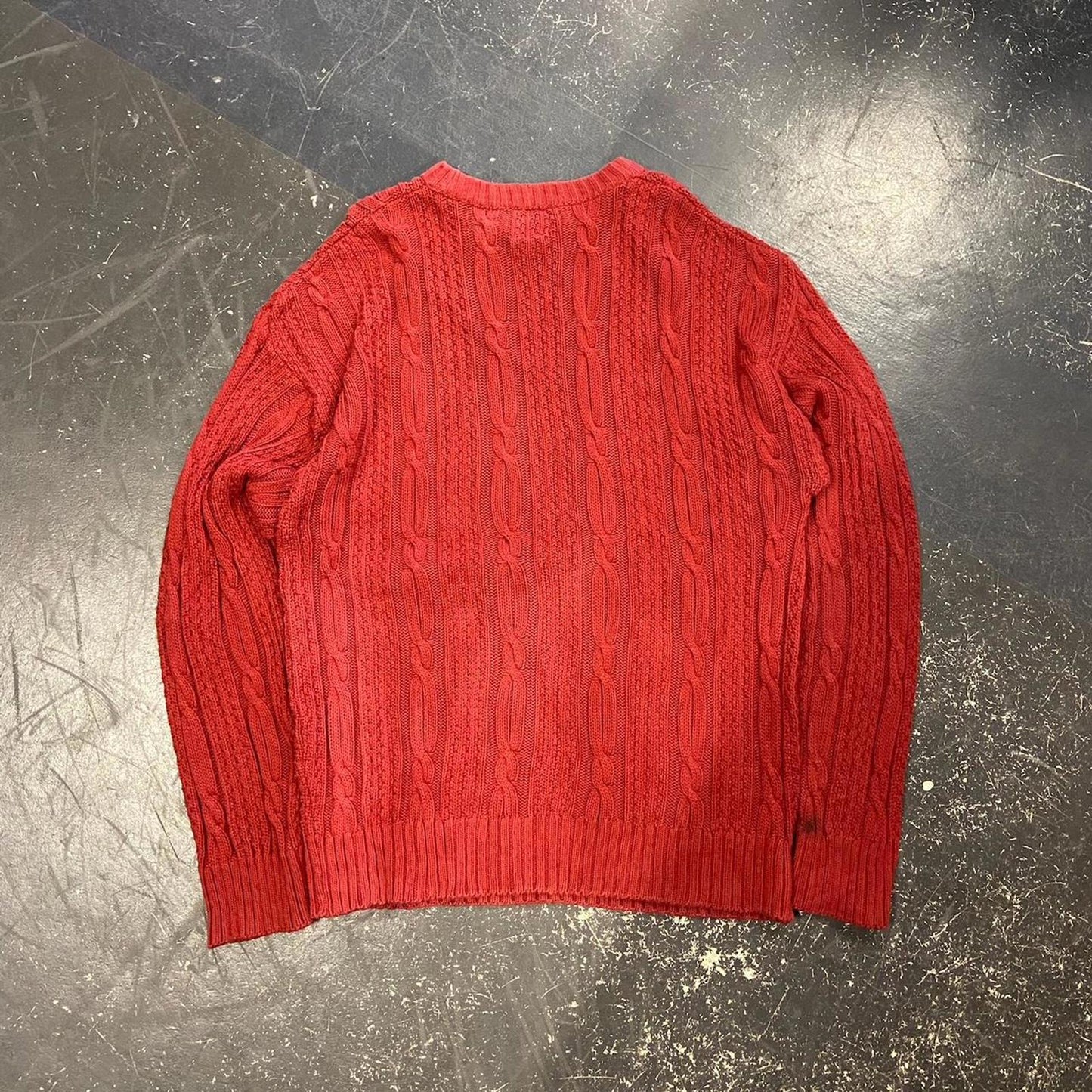 Vintage R&R Red Cable Knit - L