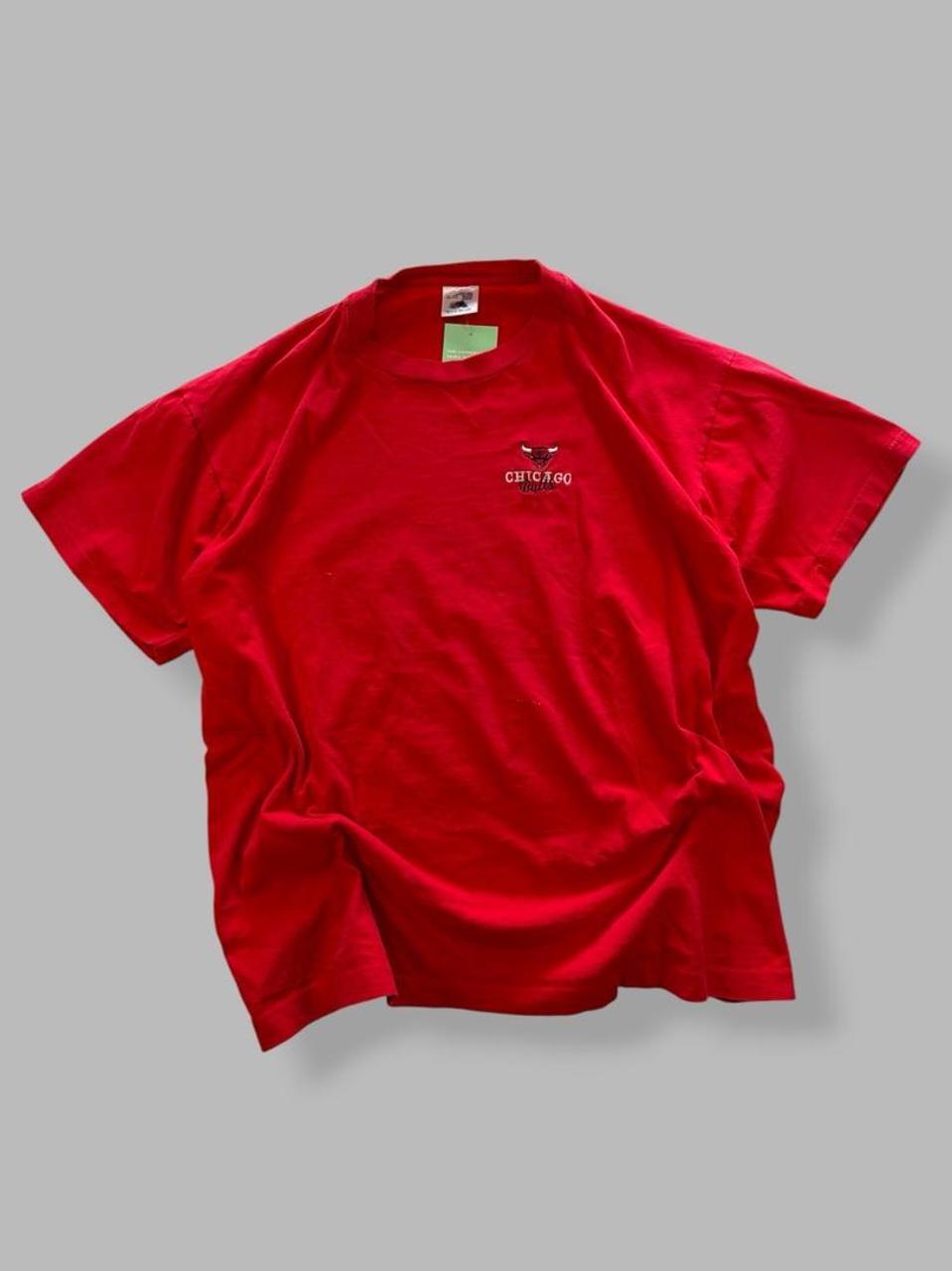 90s Red Chicago Bulls Chest Logo Tee - XL
