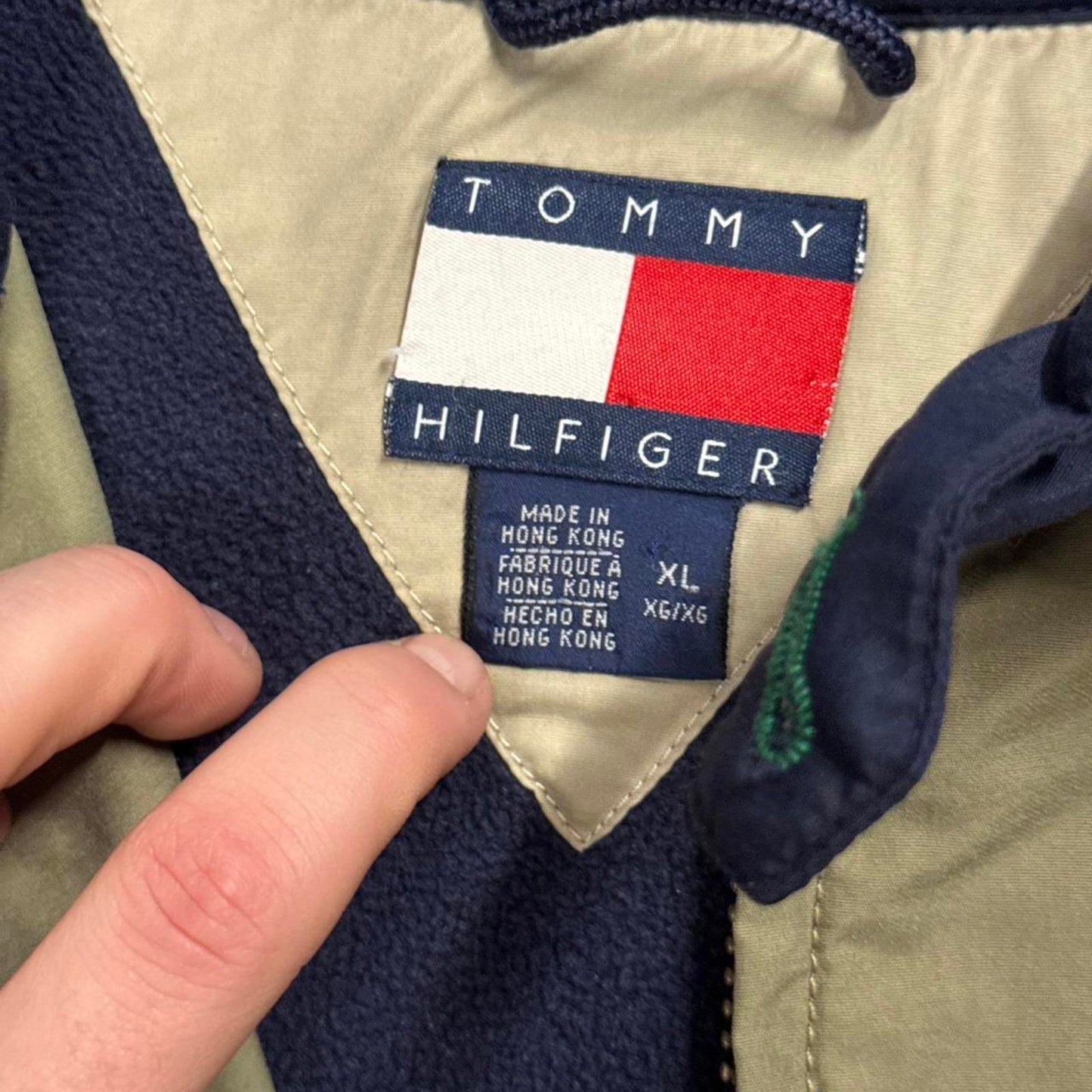 Vintage 90s Fleece Lined Olive Tommy Hilfiger Jacket - XL