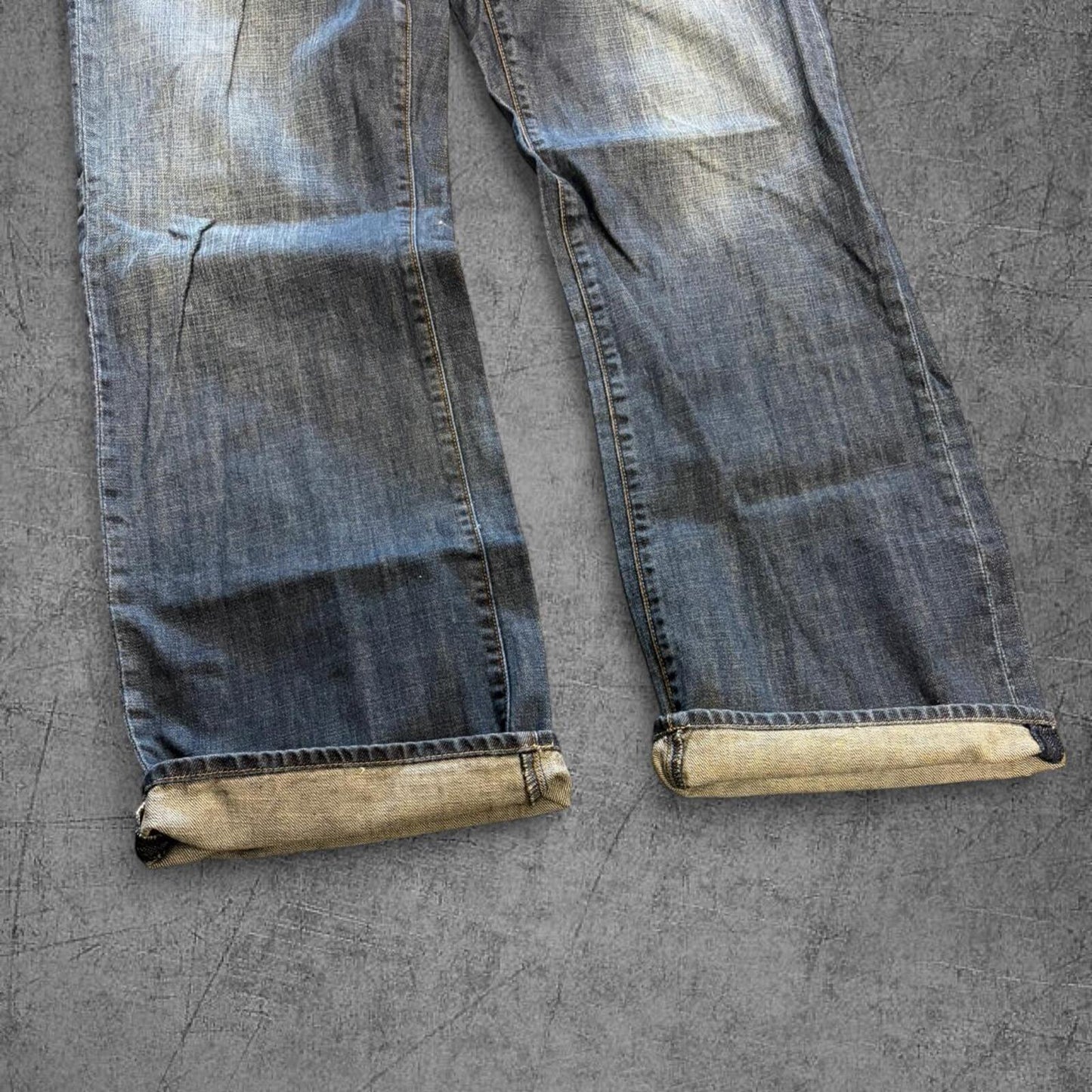 Y2K Guess Dark Wash Raw Denim - 36