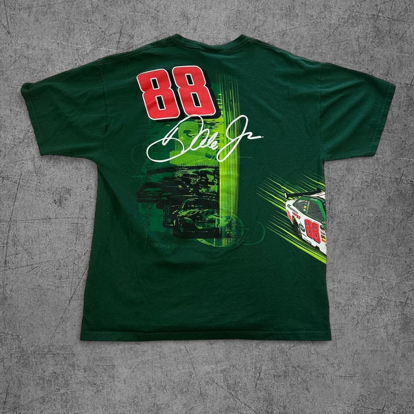 Vintage Dale Jr Green NASCAR Tee - XL