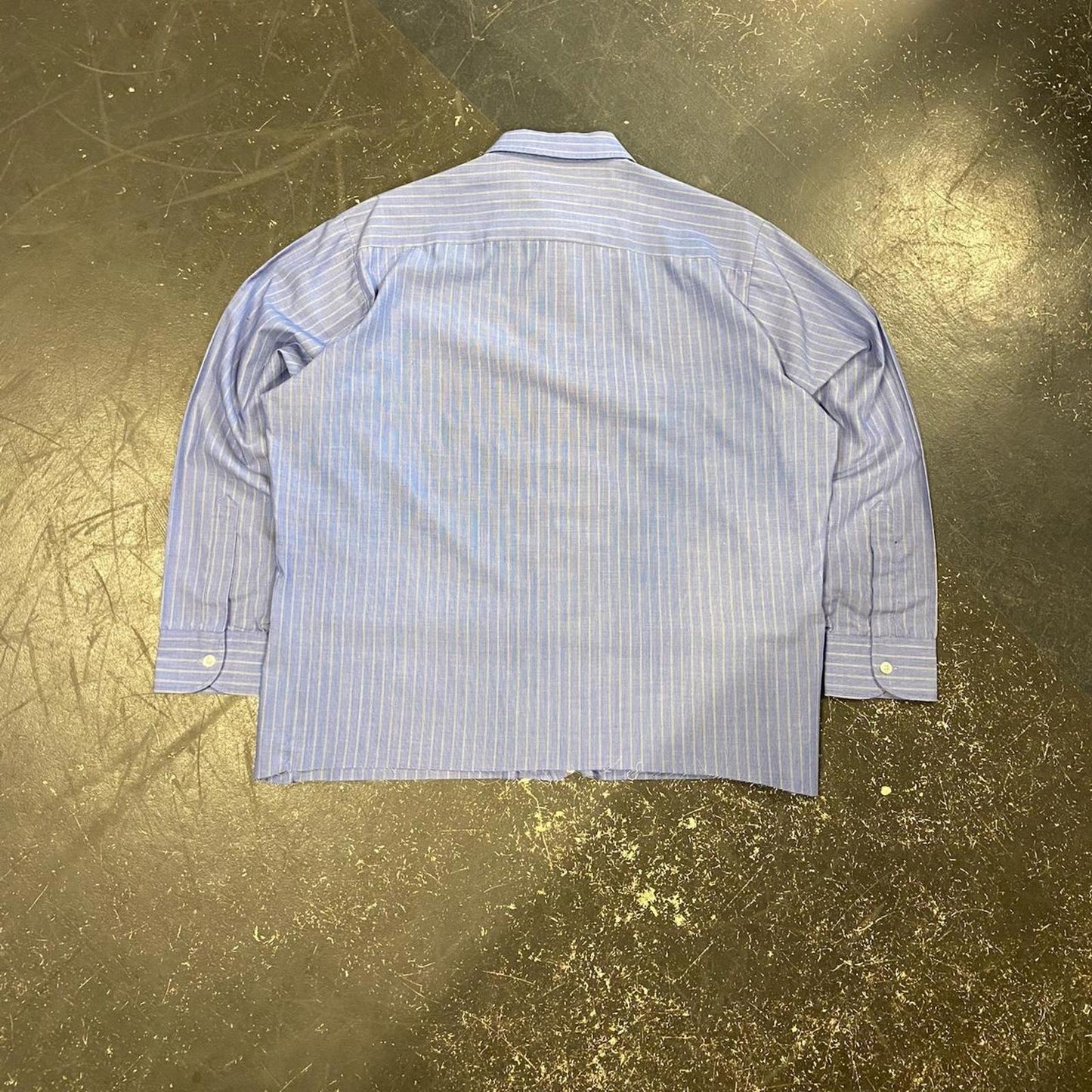 Vintage Cropped Kent Blue Striped Long Sleeve- L