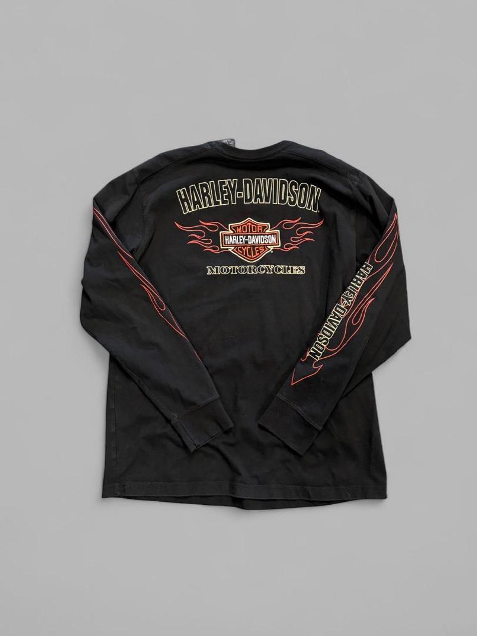 Y2K Harley Davidson Flames Long Sleeve - XL