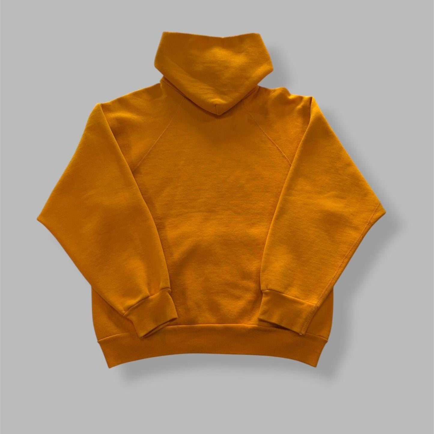 Vintage 80s Yellow Blank Hoodie - L