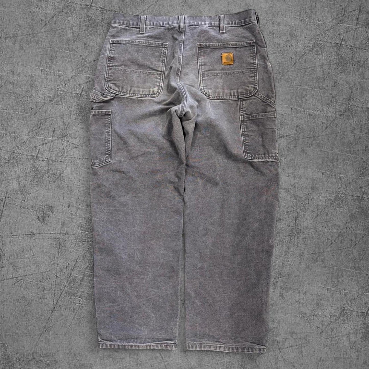 Vintage Grey Faded Carhartt Dungarees - 34