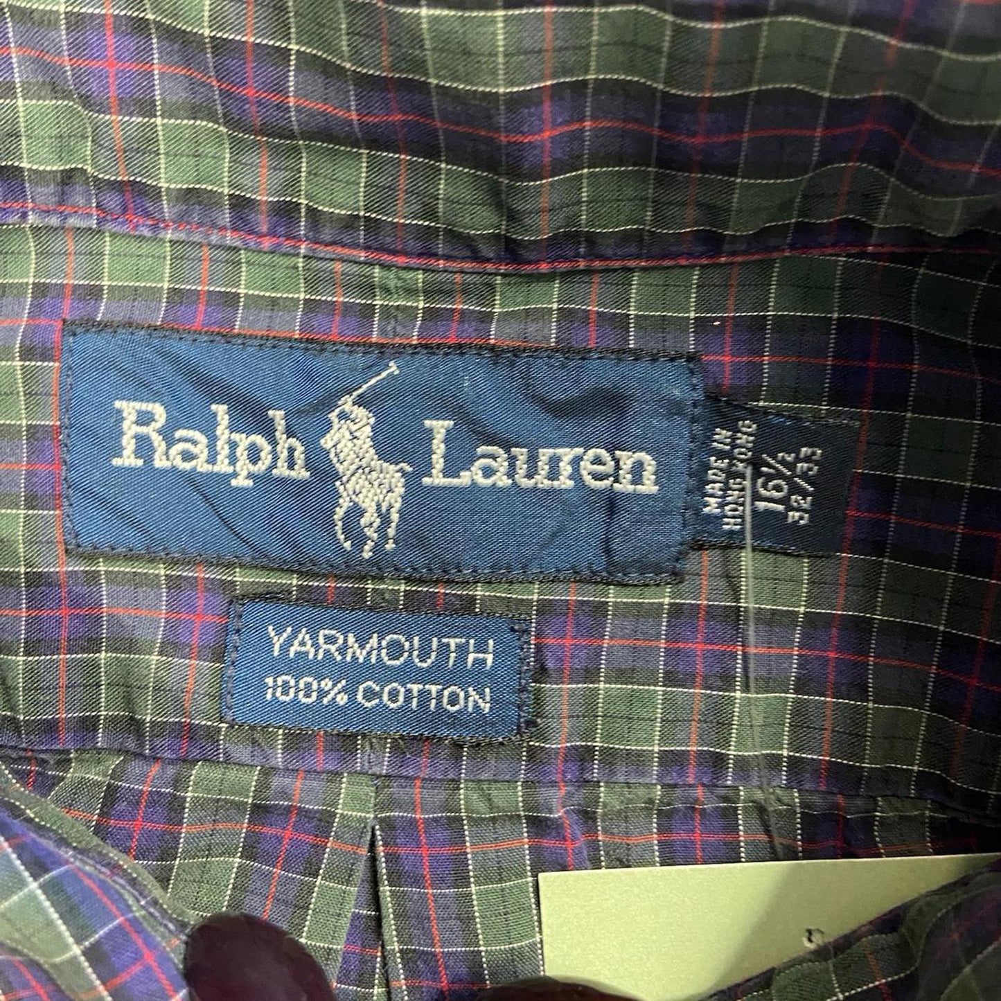 Vintage Purple / Green Polo Ralph Lauren Plaid Long Sleeve - XL