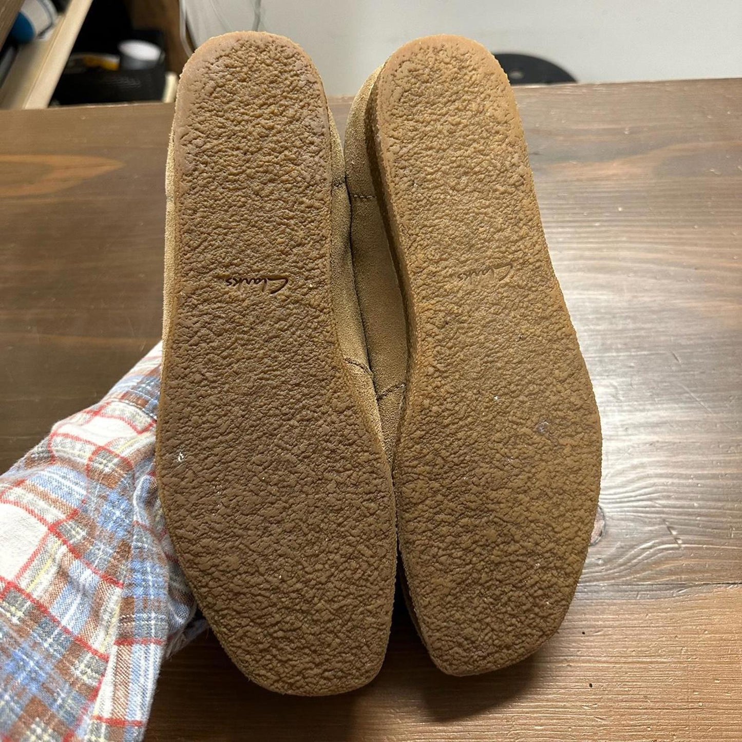 Tan Suede Clark Wallabees Shoes - 10.5M