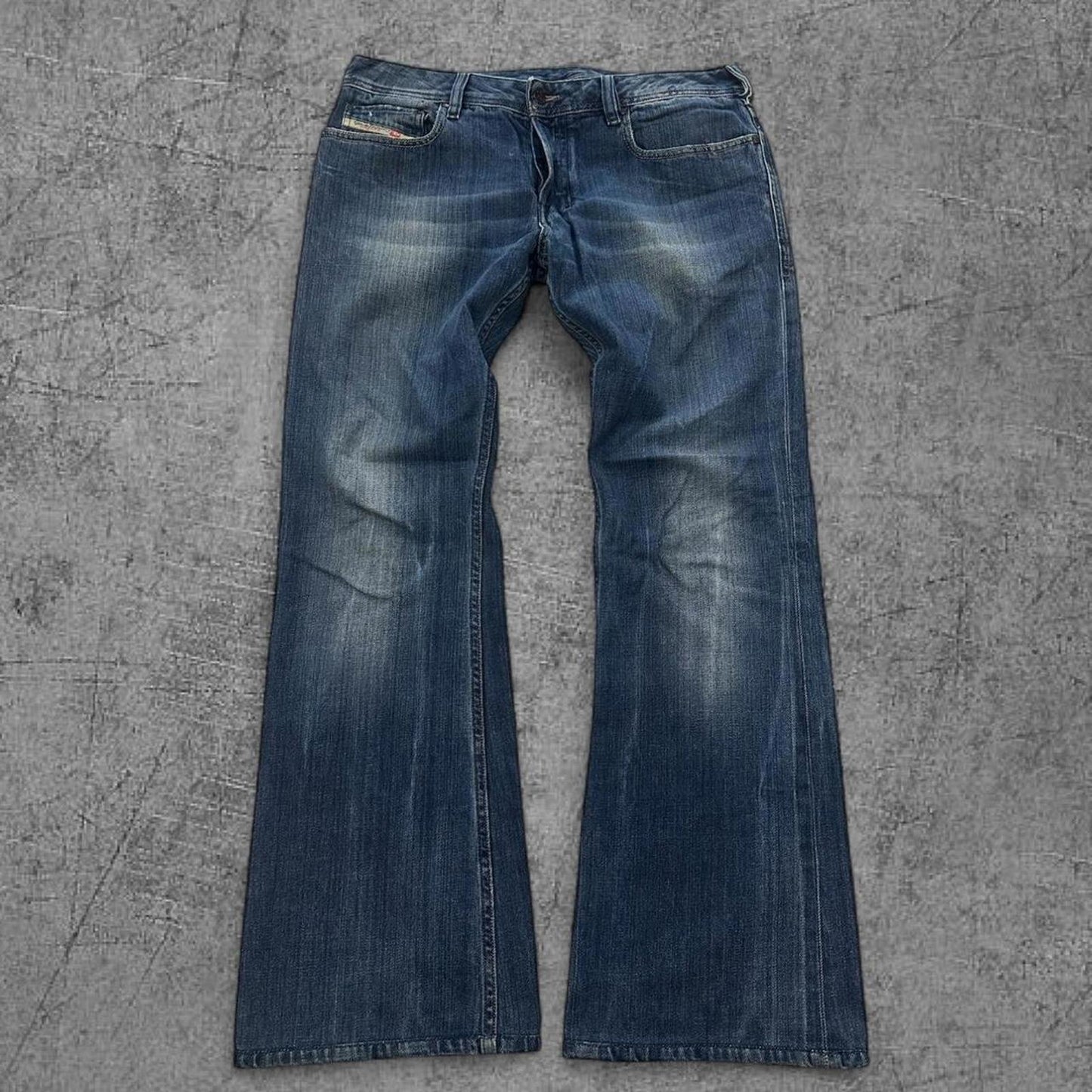 Y2K Diesel Nathan Raw Denim Flare Jeans - 32