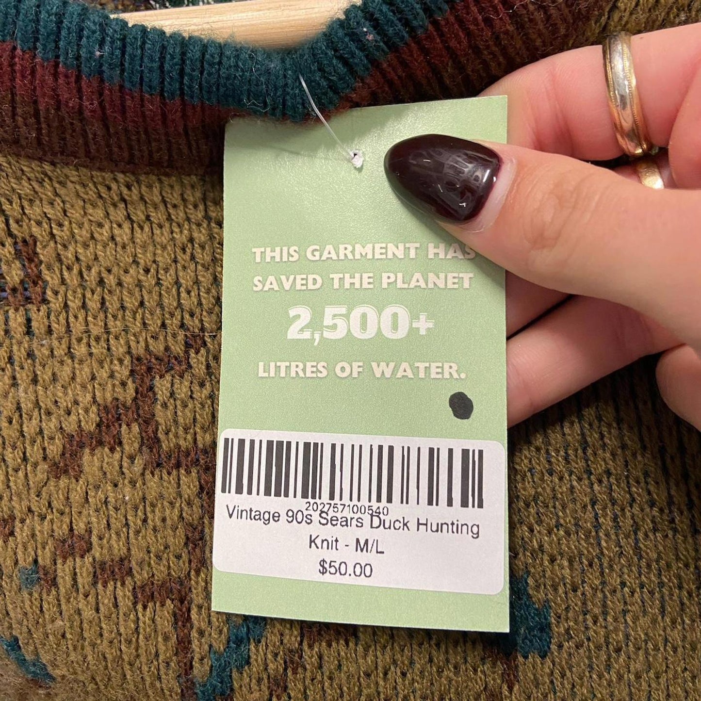 Vintage 90s Sears Duck Hunting Knit - L