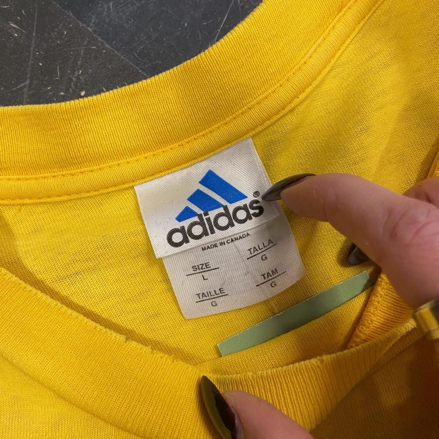 Vintage Yellow Adidas Tee - L
