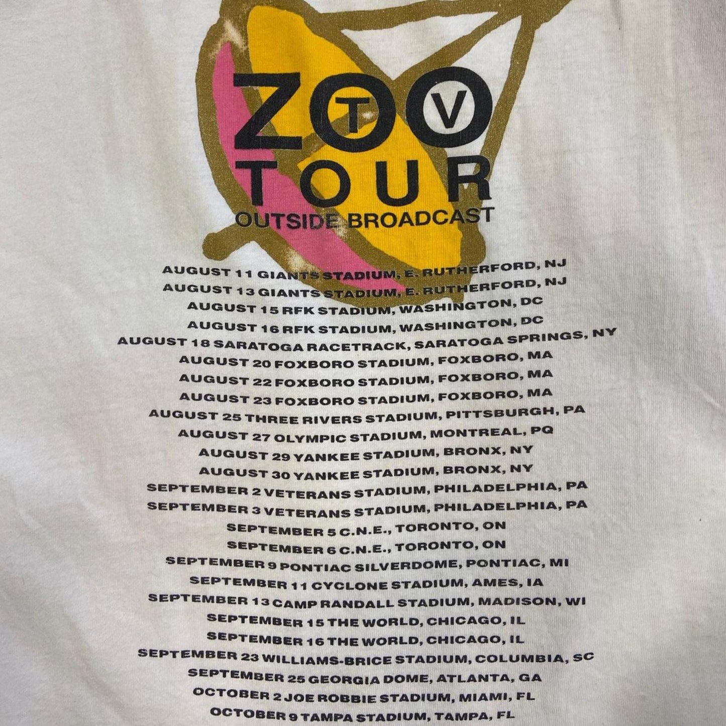 Vintage 1992 U2 Zoo Tv Tour Tee - XL