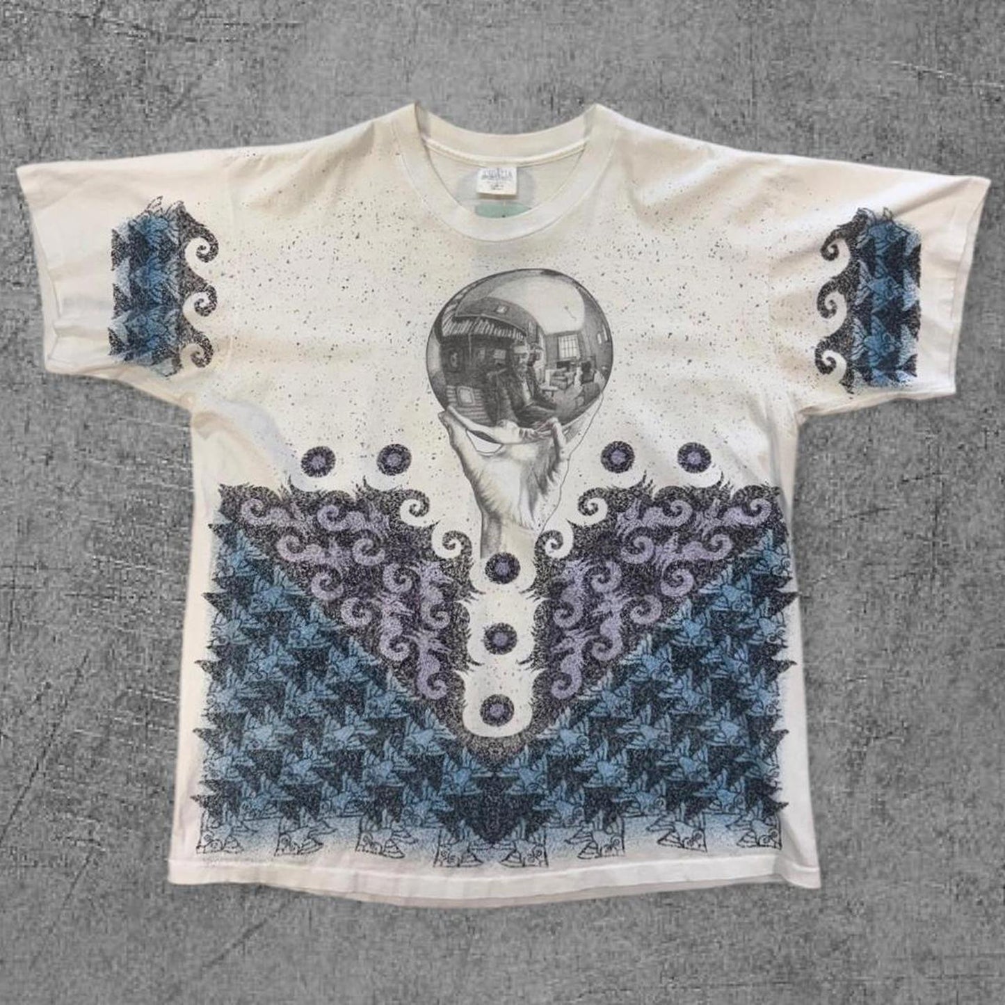 Vintage 1990s MC Escher All Over Print Art Tee - XL