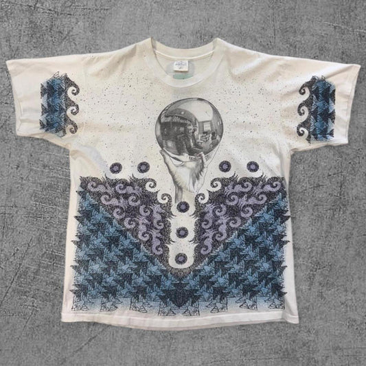 Vintage 1990s MC Escher All Over Print Art Tee - XL