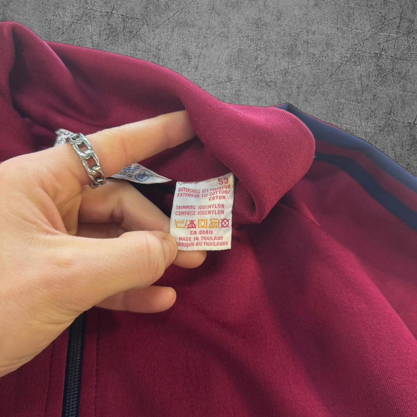 Vintage 80s Navy / Red Adidas Track Jacket - L