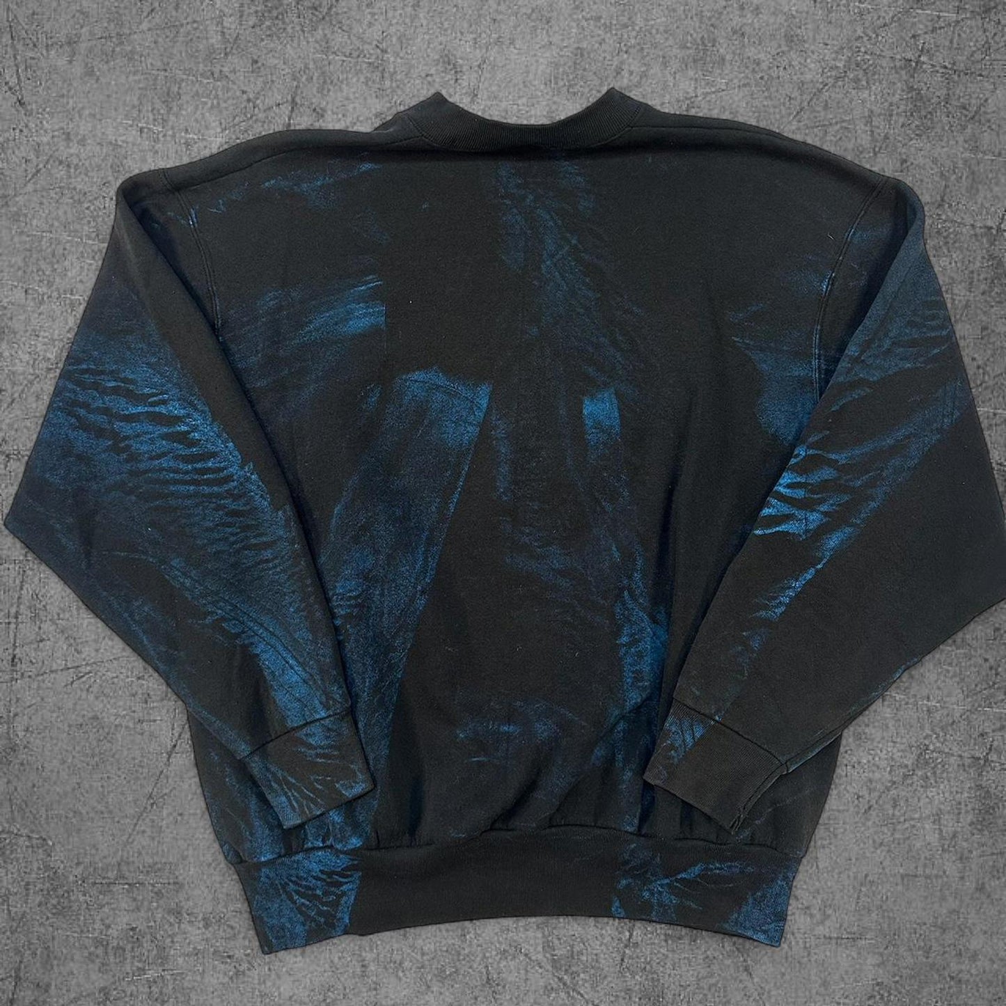 90s Grey Blue Tie Dye Crewneck - XL