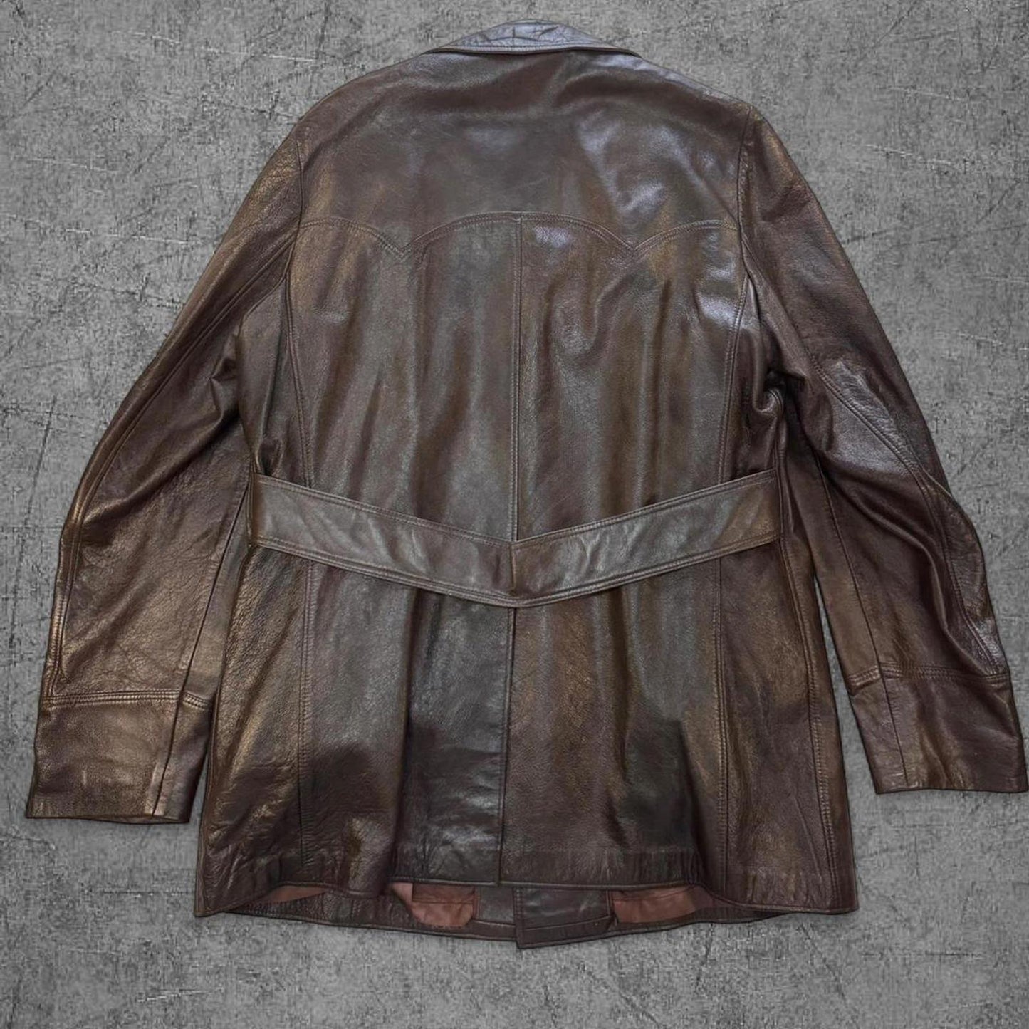 1970s Mr & Mrs Leather Brown Western Leather Jacket - L