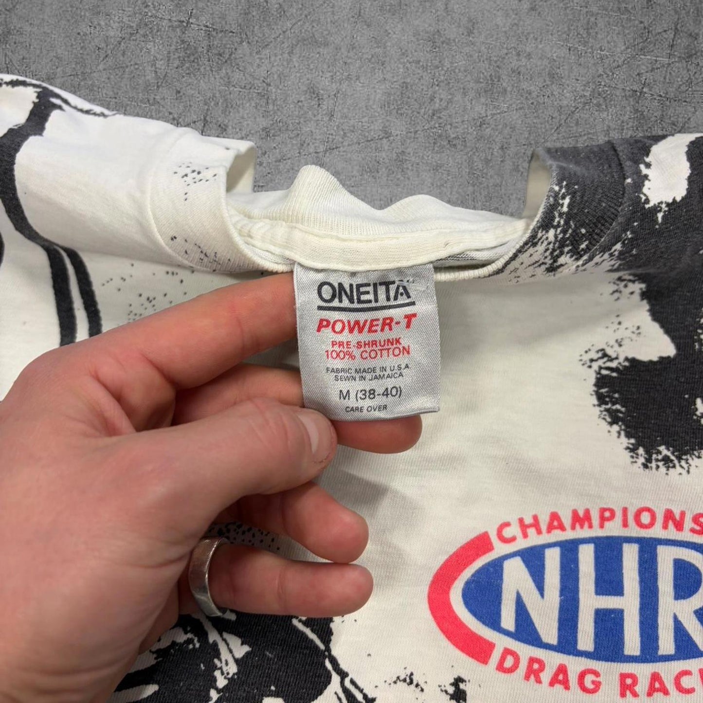 90s NHRA Drag Racing AOP Tee - M