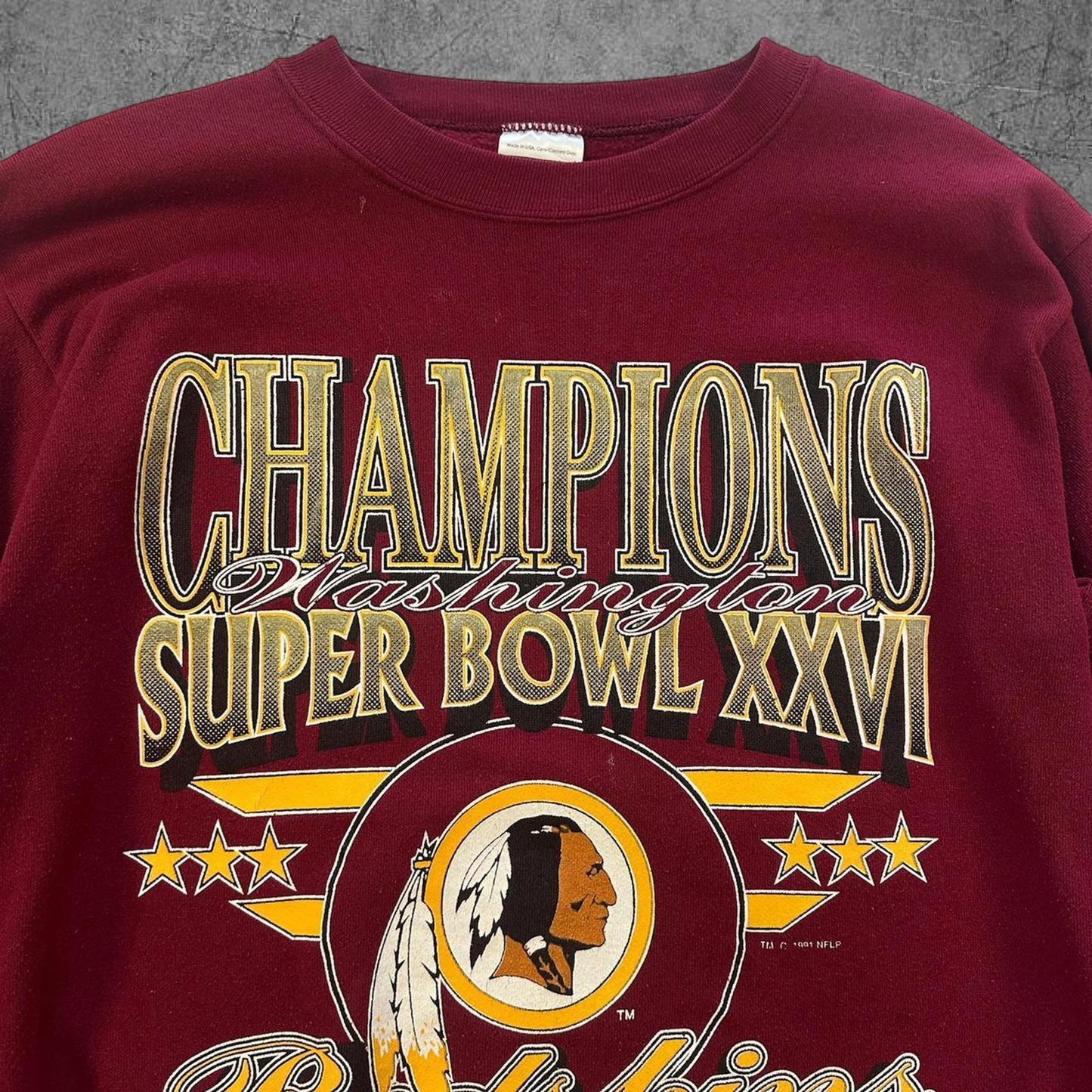 Vintage 1991 Washington Redskins Super Bowl Crewneck - L