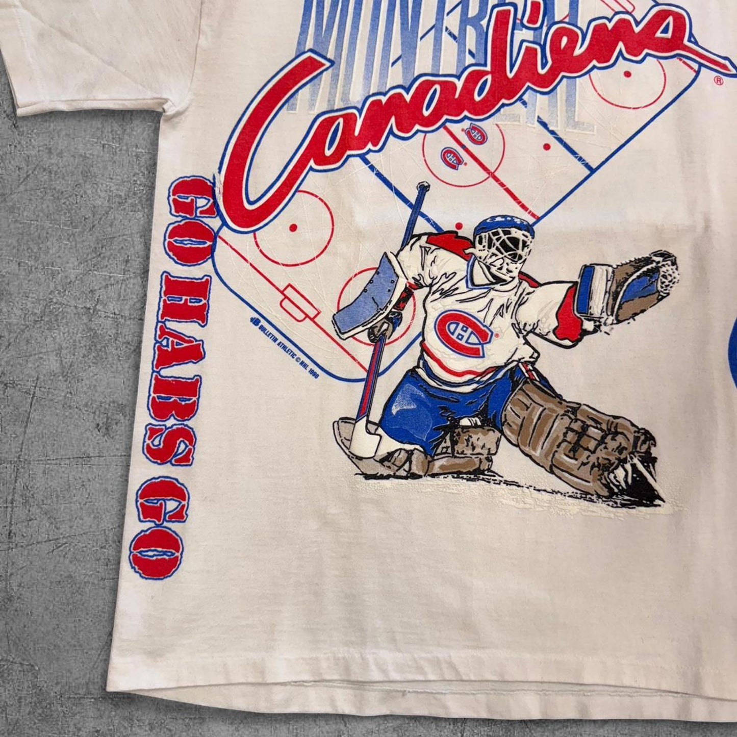 1991 NHL Montreal Canadians Bulletin AOP Hockey Tee - XL